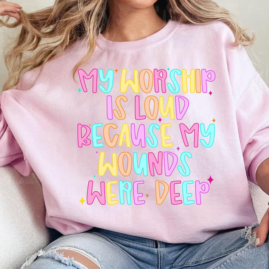 My Worship Is Loud Tee – Healing & Praise Statement | Yeshua Heart